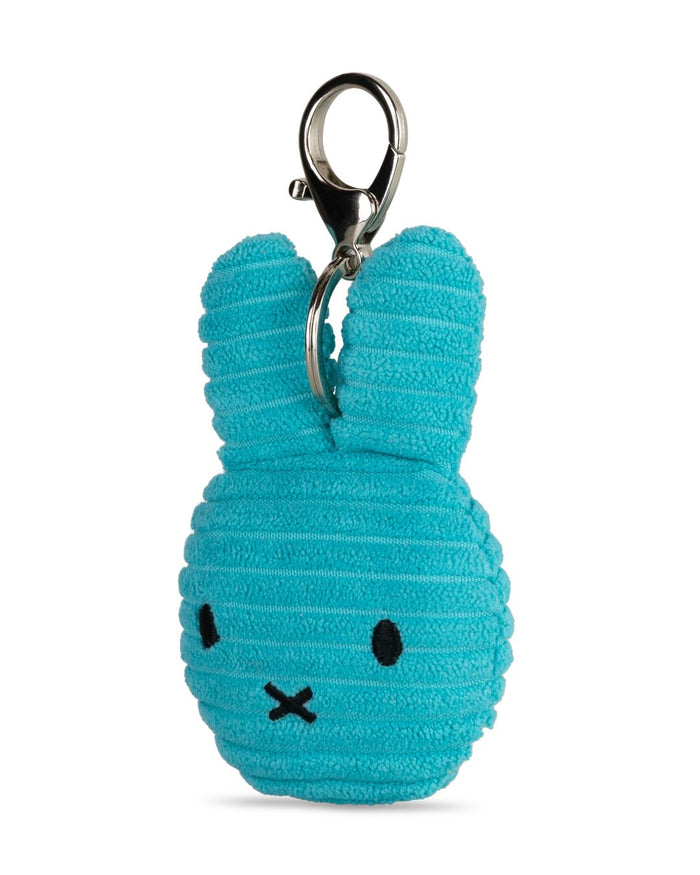 Miffy Flat Keyring / Bag Charm in Teal Corduroy | Miffy Keyring + Bag Charm