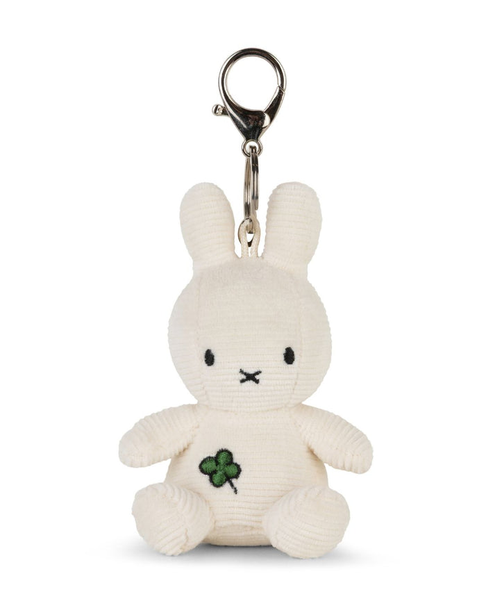 Miffy Four Leaf Clover Corduroy Keychain Off White