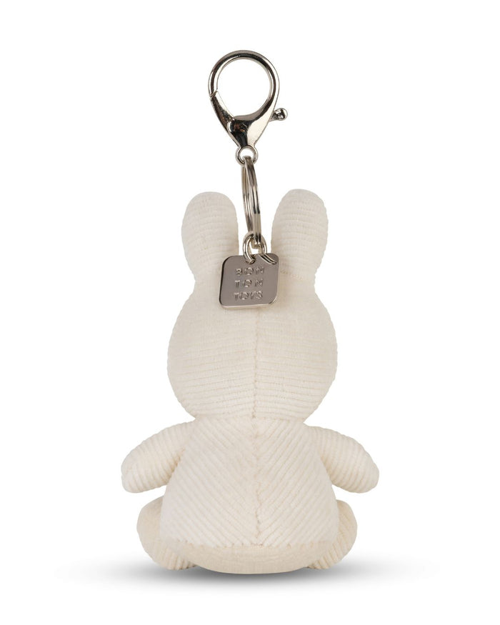 Miffy Four Leaf Clover Corduroy Keychain Off White