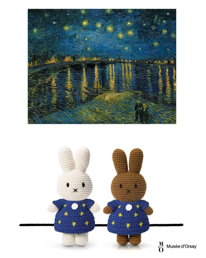 Miffy Handmade Crochet Keyring in Starry Night Dress | Miffy Keyring + Bag Charm