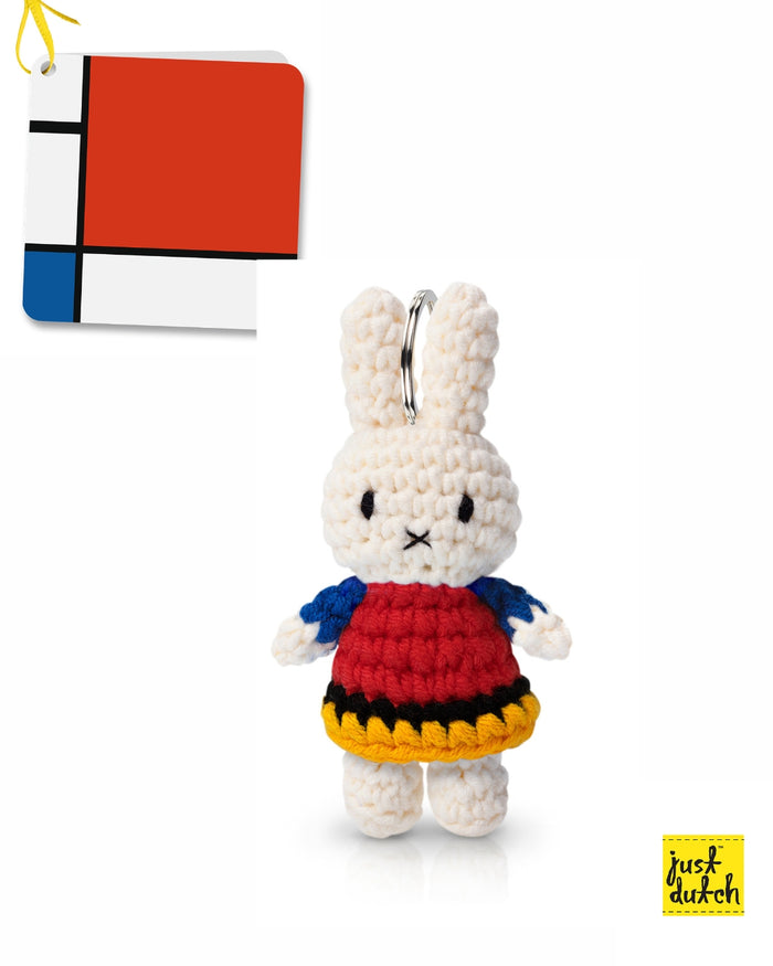Miffy Handmade Crochet Keyring / Bag Charm Mondrian ARTIST COLLECTION