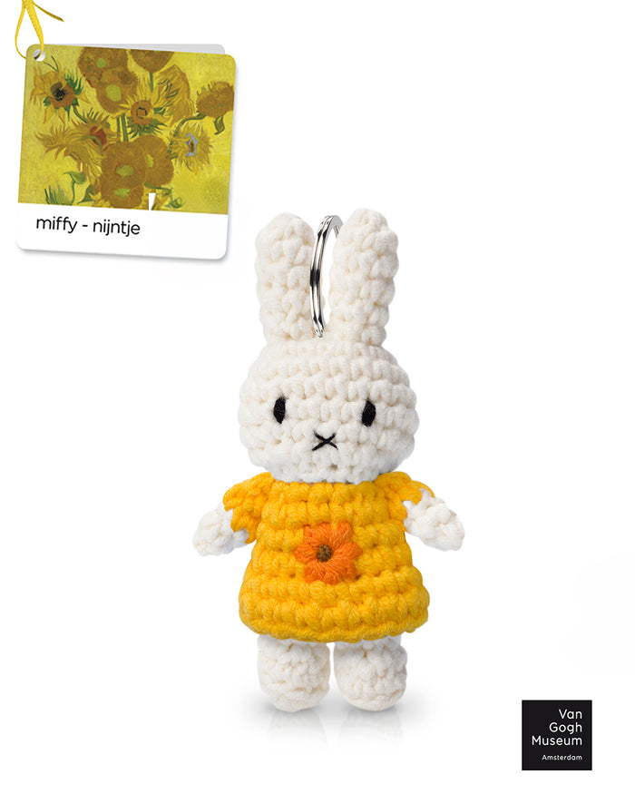 Miffy Handmade Crochet Keyring Sunflower Dress Just Dutch | Miffy Keyring + Bag Charm