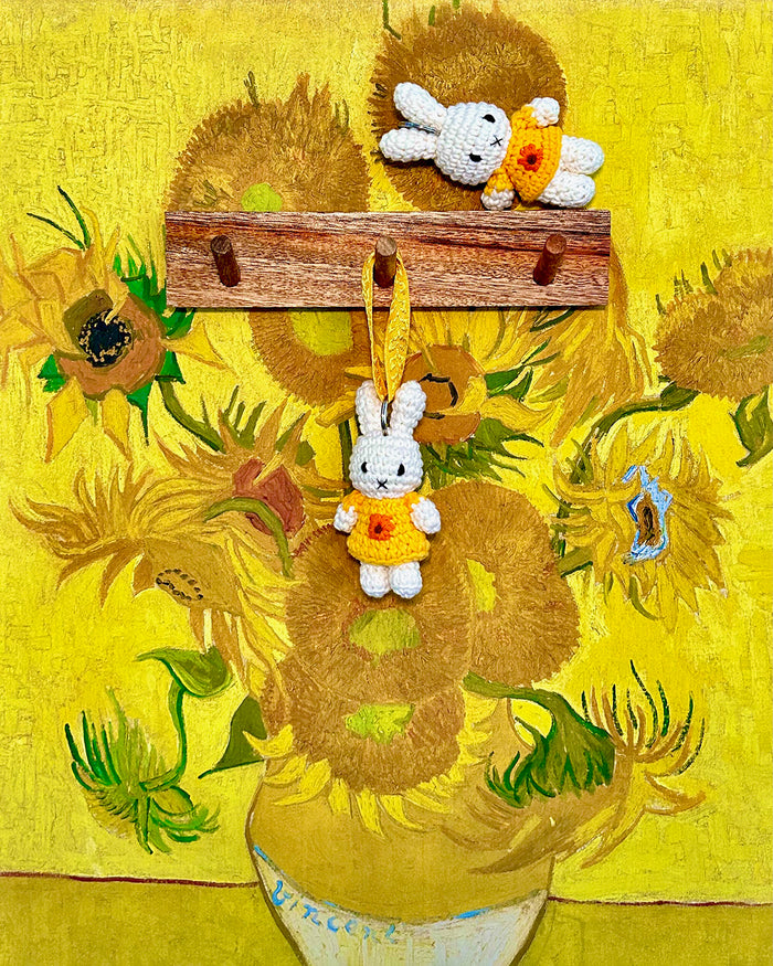 Miffy Handmade Crochet Keyring Sunflower Dress Just Dutch | Miffy Keyring + Bag Charm