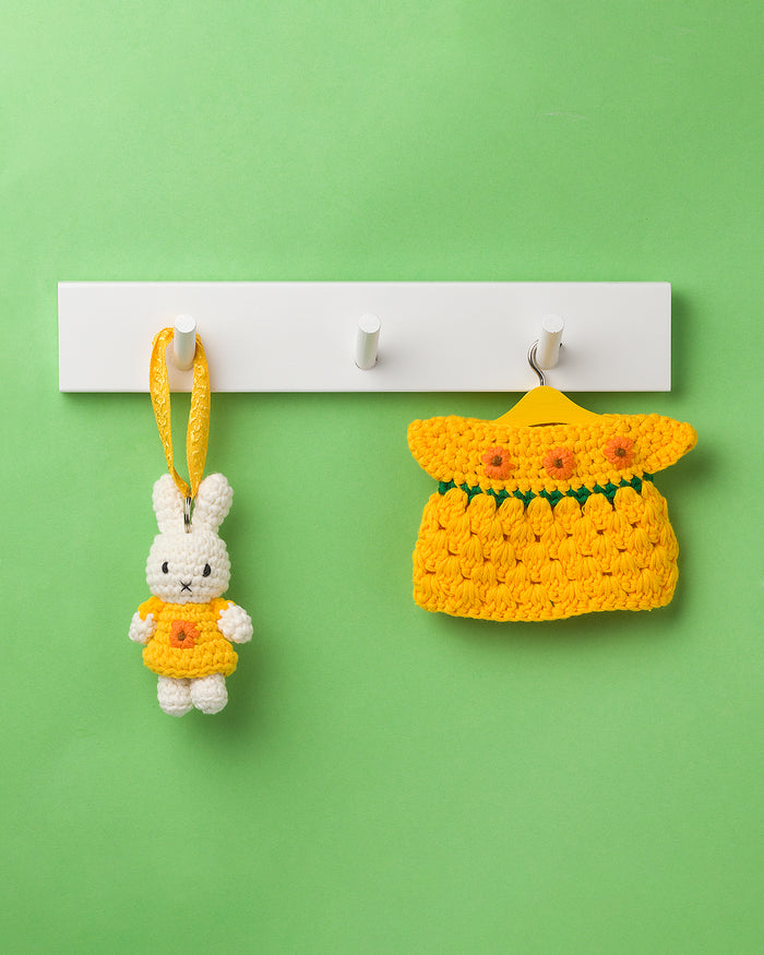 Miffy Handmade Crochet Keyring Sunflower Dress Just Dutch | Miffy Keyring + Bag Charm