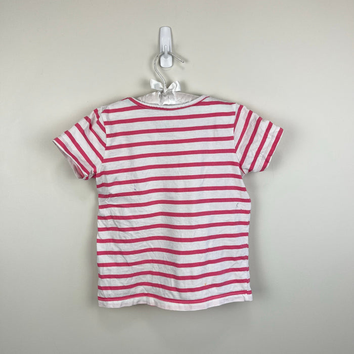 Mini Boden Applique T-Shirt Azalea Pink/Ivory Ice Cream 4-5