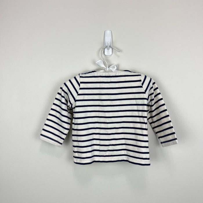 Mini Boden Breton Stripe Applique Car Tee Shirt 3-6 Months