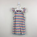Mini Boden Charlie Pom Jersey Tank Top Rainbow Stripe 7-8