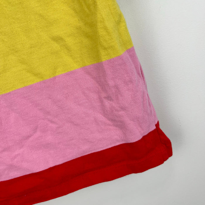 Mini Boden Chunky Rainbow Striped Short Sleeve Breton Tee Shirt 3-4