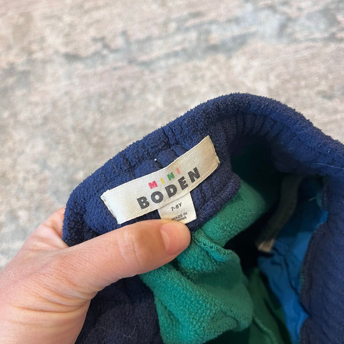 Mini Boden Cosy Fleece Joggers Green Blue 7-8