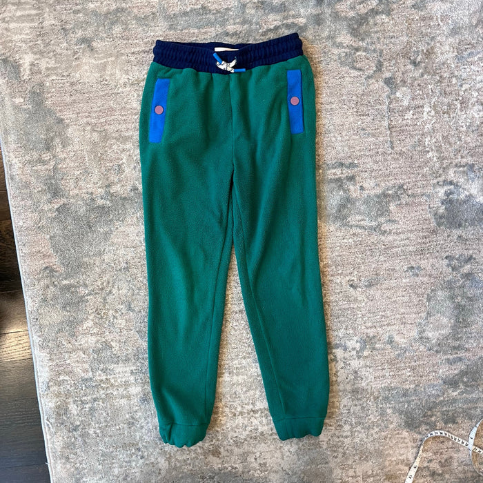 Mini Boden Cosy Fleece Joggers Green Blue 7-8