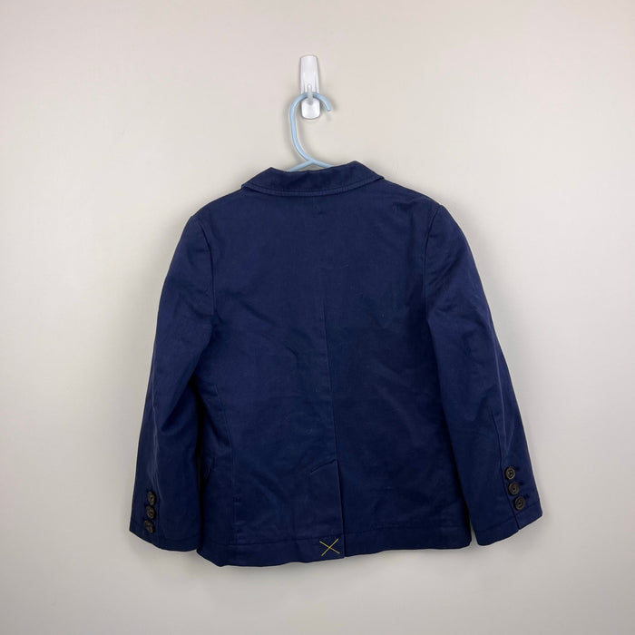 Mini Boden Cotton Blazer Navy Blue Stars 6-7