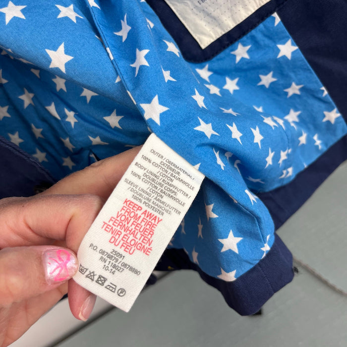 Mini Boden Cotton Blazer Navy Blue Stars 6-7