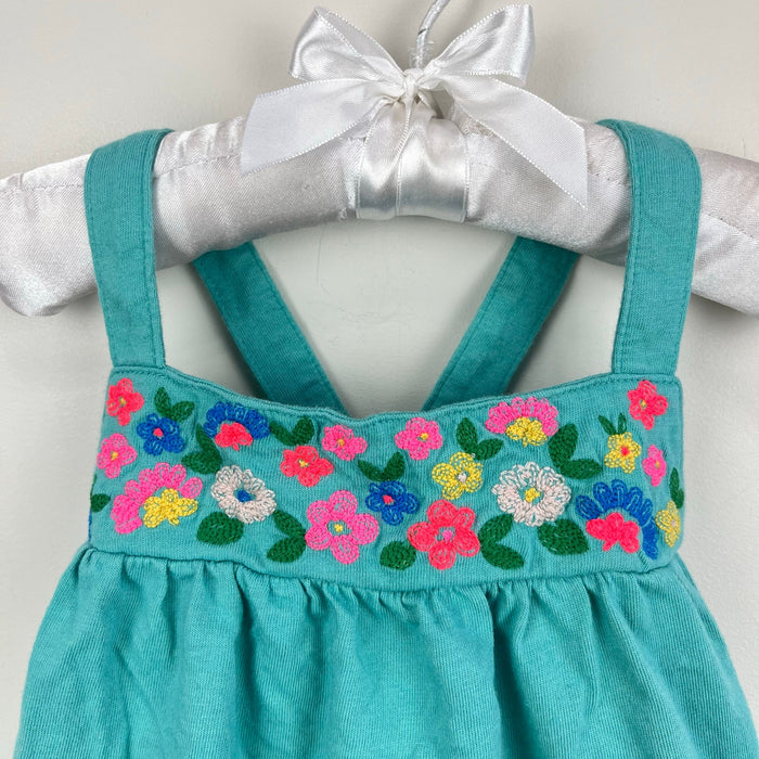 Mini Boden Embroidered Jersey Vest Corsico Blue Tank Top 2-3