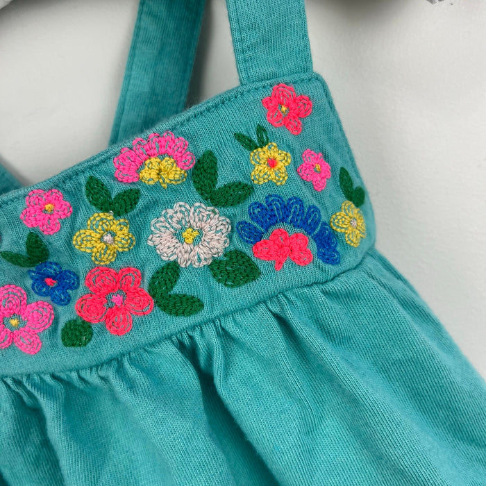 Mini Boden Embroidered Jersey Vest Corsico Blue Tank Top 2-3