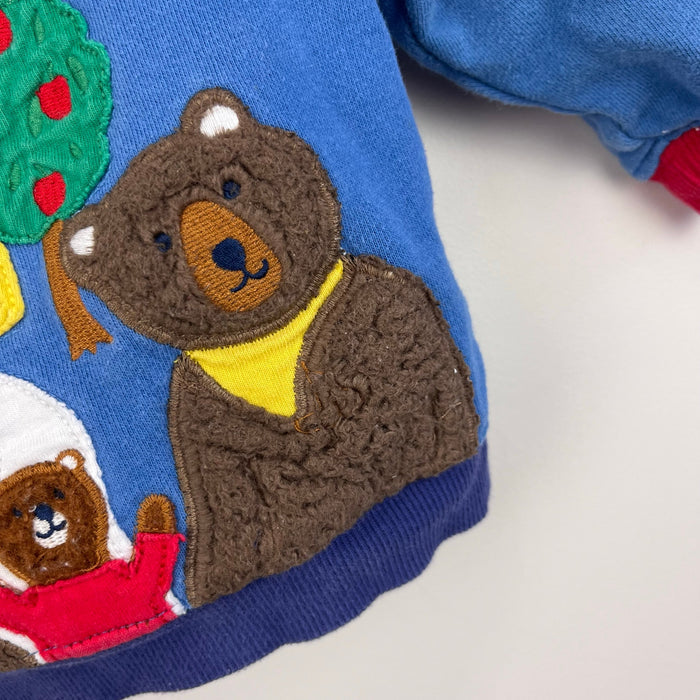 Mini Boden Fairy Tale Applique Three Bears Sweatshirt Blue 0-3 Months