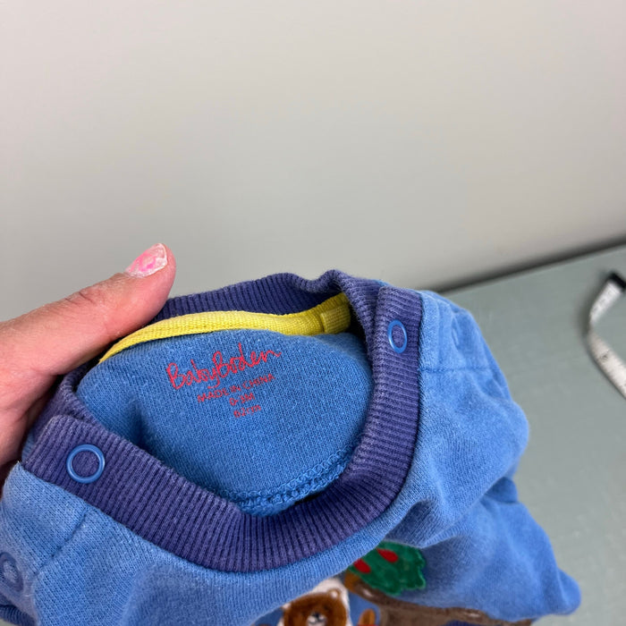 Mini Boden Fairy Tale Applique Three Bears Sweatshirt Blue 0-3 Months