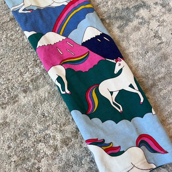 Mini Boden Fun Printed Leggings Rainbow Unicorns 11-12