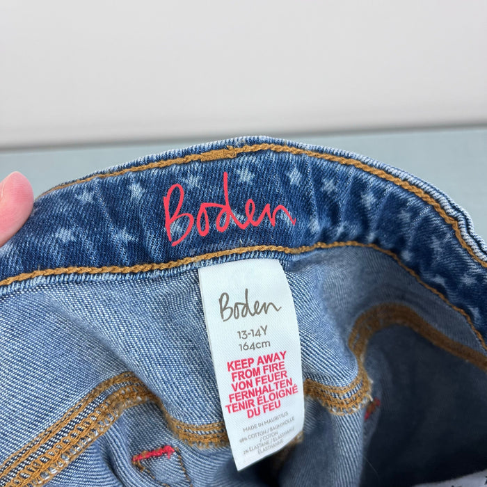 Mini Boden Girls Blue Jean Skirt 13-14
