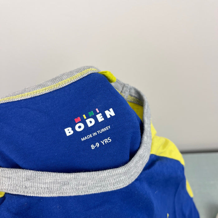 Mini Boden Graphic Educational T-shirt Dark Cobalt Gooseberry Yellow 8-9
