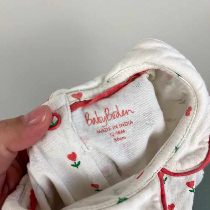 Mini Boden Heart Flowers Blouse 12-18 Months