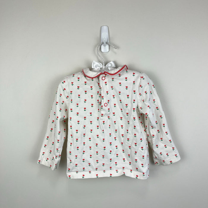 Mini Boden Heart Flowers Blouse 12-18 Months