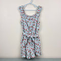 Mini Boden Linen-Cotton Ruffle Romper Surf Strawberry Ditsy 9-10