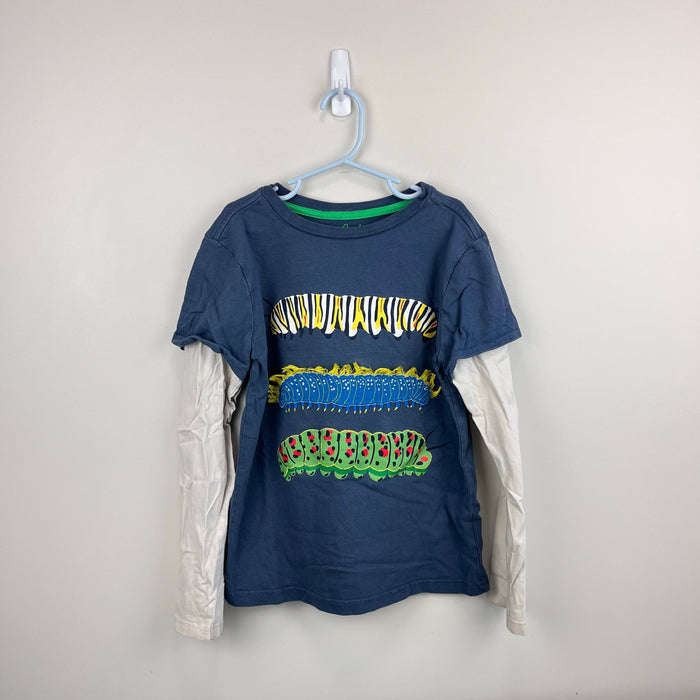 Mini Boden Long Sleeve Applique Caterpillar T-Shirt 9-10