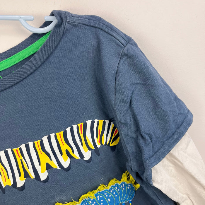 Mini Boden Long Sleeve Applique Caterpillar T-Shirt 9-10