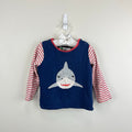 Mini Boden Long Sleeve Applique Shark Tee Shirt 18-24 Months