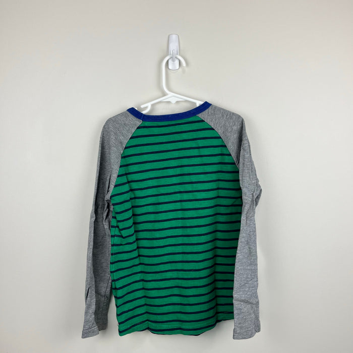 Mini Boden Long Sleeve Striped Raglan T-Shirt 7-8