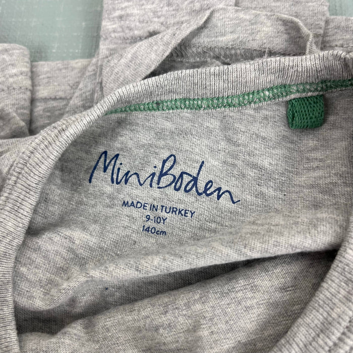 Mini Boden Printed Educational T-Shirt Grey Marl Crocodiles 9-10