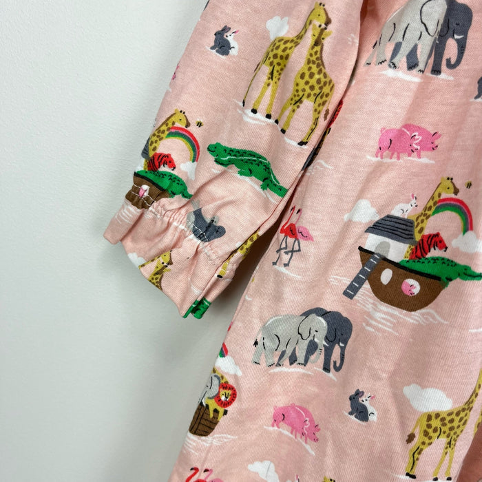Mini Boden Printed Jersey Dress Provence Pink Dusty Animals 9-12 Months