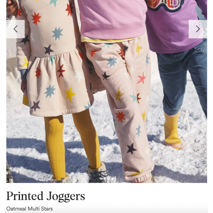 Mini Boden Printed Joggers Oatmeal Muti Stars 10