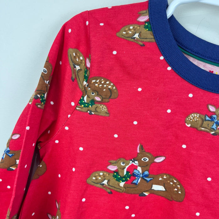 Mini Boden Printed Tunic Rockabilly Red Festive Deer 5-6 NWT
