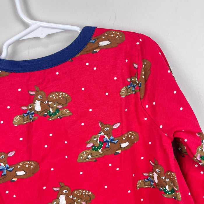 Mini Boden Printed Tunic Rockabilly Red Festive Deer 5-6 NWT