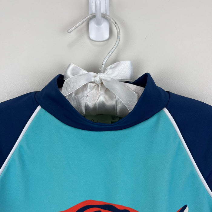 Mini Boden Rash Guard Firecracker Orange Tiger 2-3 UPF 50+