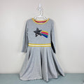 Mini Boden Sequin Star Applique Sweatshirt Dress Gray 8-9