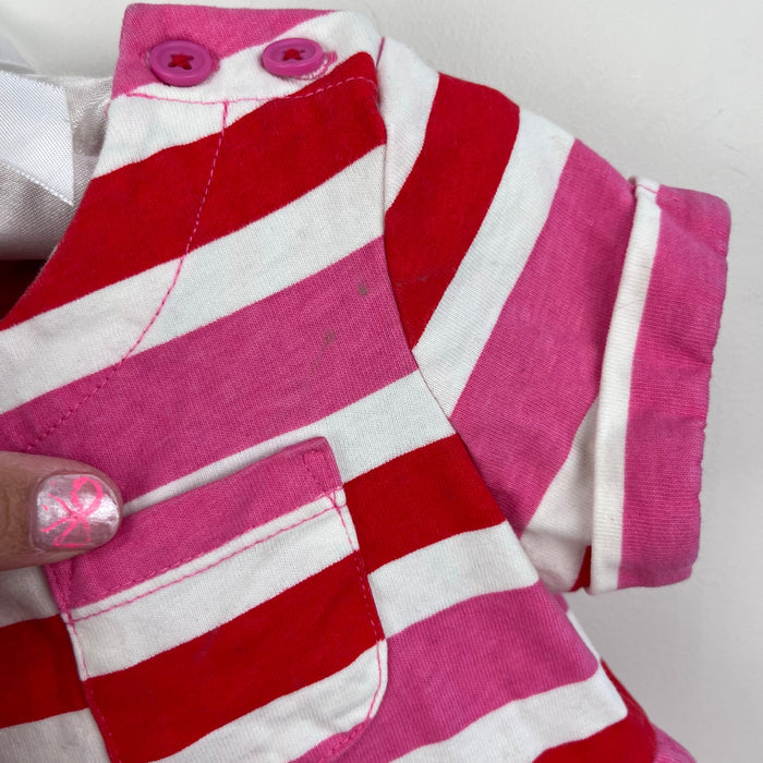 Mini Boden Short-Sleeved Fun Jersey Dress Poppy Red/Pink Stripe 2-3