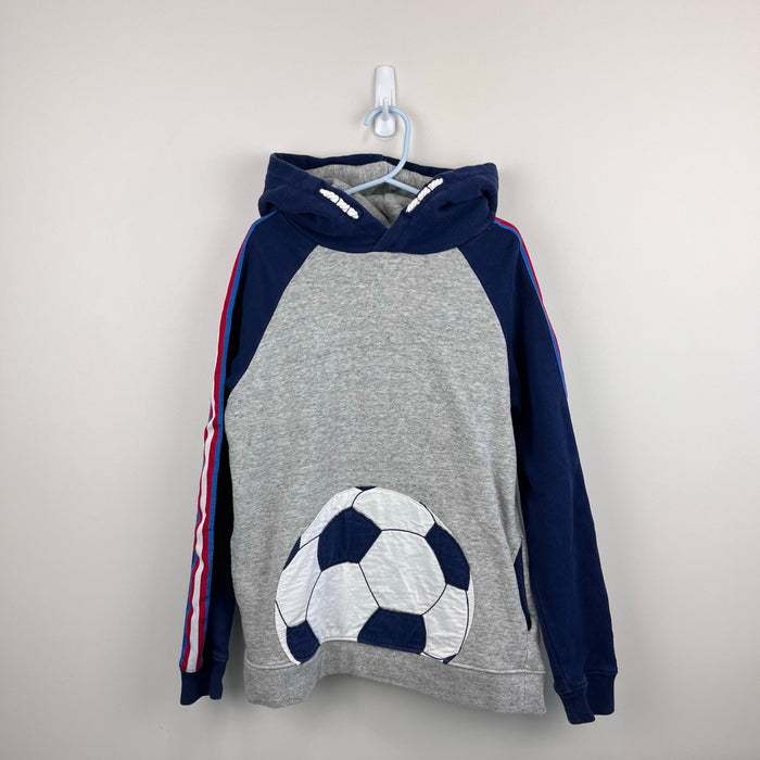 Mini Boden Soccer Football Applique Hoodie Sweatshirt 9-10