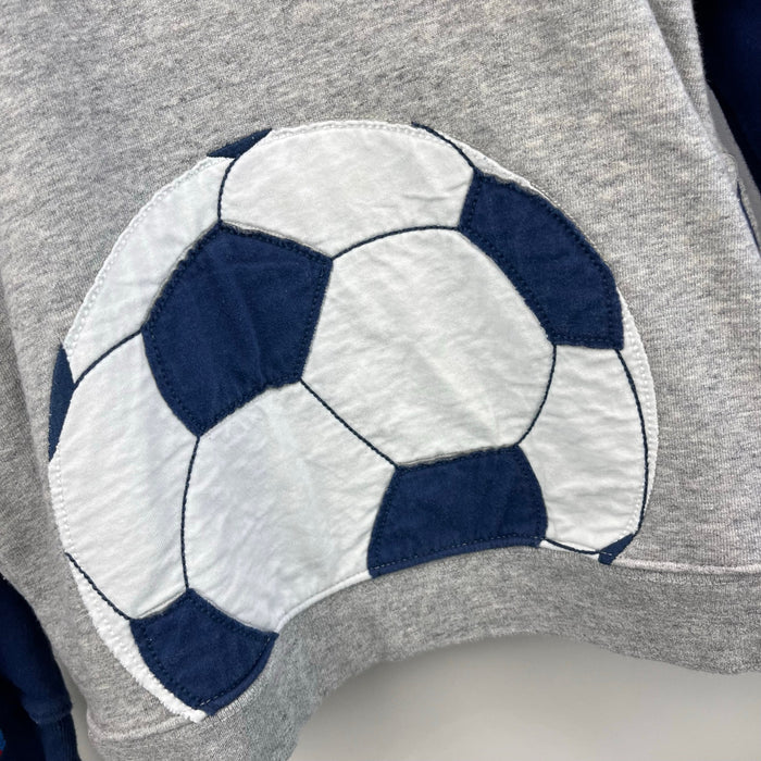Mini Boden Soccer Football Applique Hoodie Sweatshirt 9-10