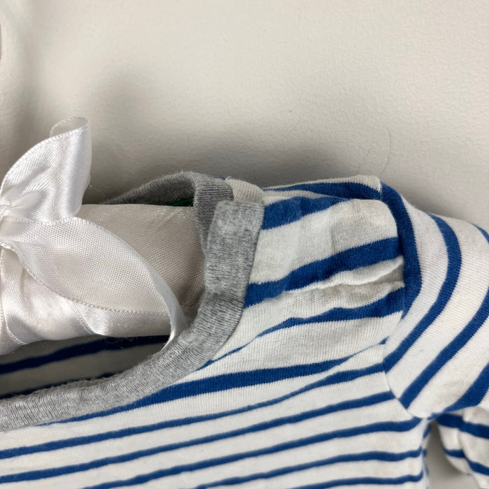 Mini Boden Striped Tractor Life the Flap T-Shirt 3-6 Months