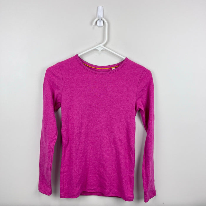 Mini Boden Supersoft Pointelle Long Sleeve T-Shirt Pink 11-12