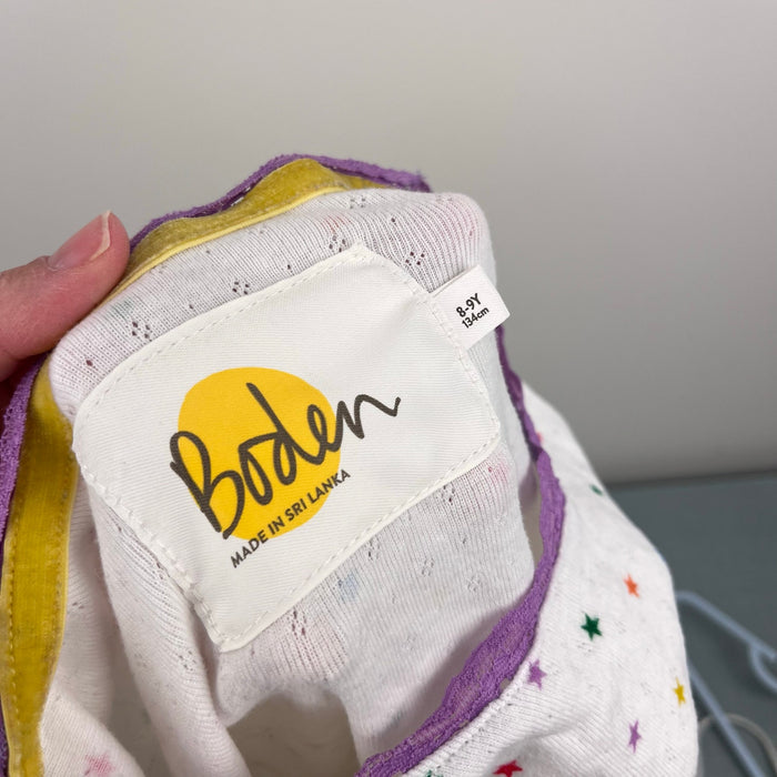 Mini Boden Supersoft Rainbow Star Pointelle T-Shirt 8-9