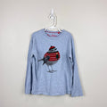 Mini Boden Superstich Holiday Bird Applique T-Shirt 9-10