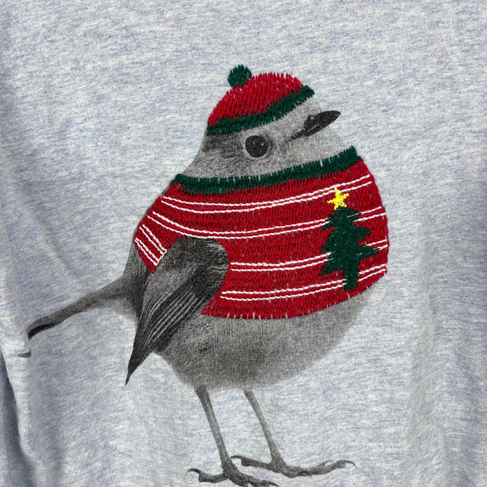 Mini Boden Superstich Holiday Bird Applique T-Shirt 9-10