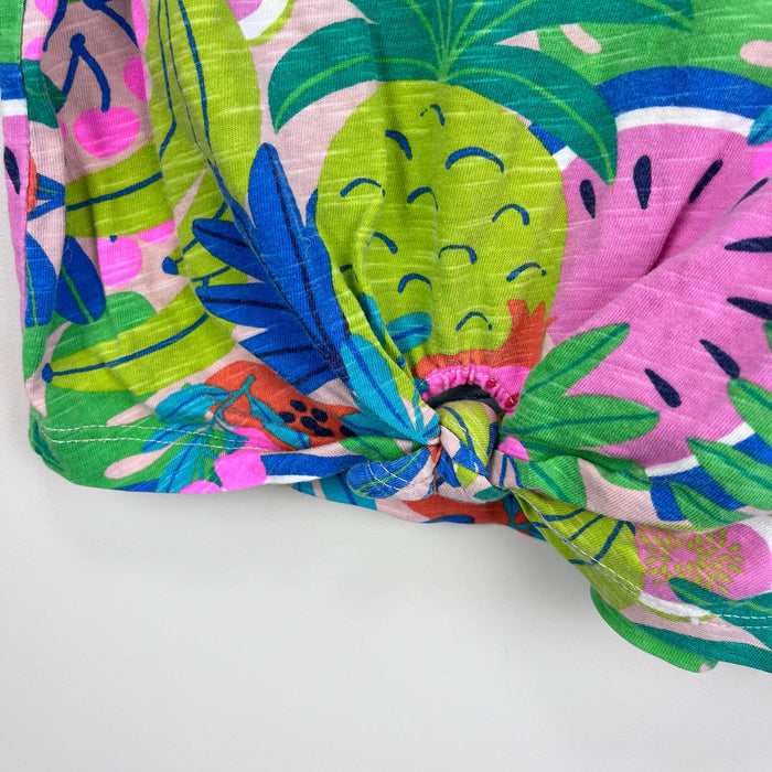 Mini Boden Tie Front T-Shirt Multi Tropical Fruit 8-9