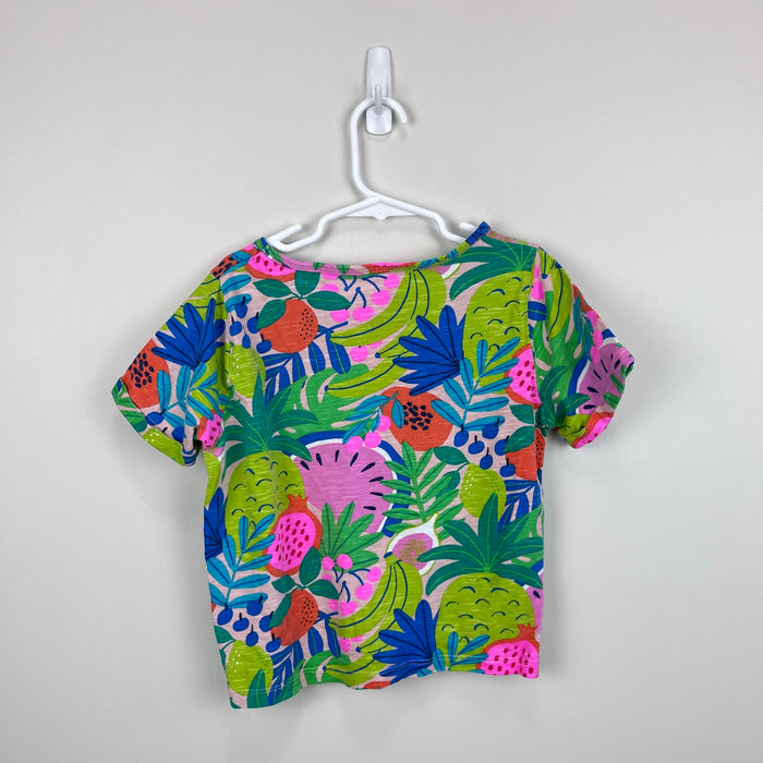 Mini Boden Tie Front T-Shirt Multi Tropical Fruit 8-9