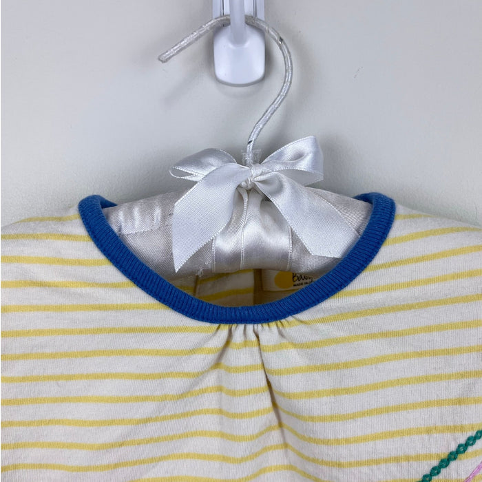 Mini Boden Yellow Striped Rainbow Applique Tunic 2-3