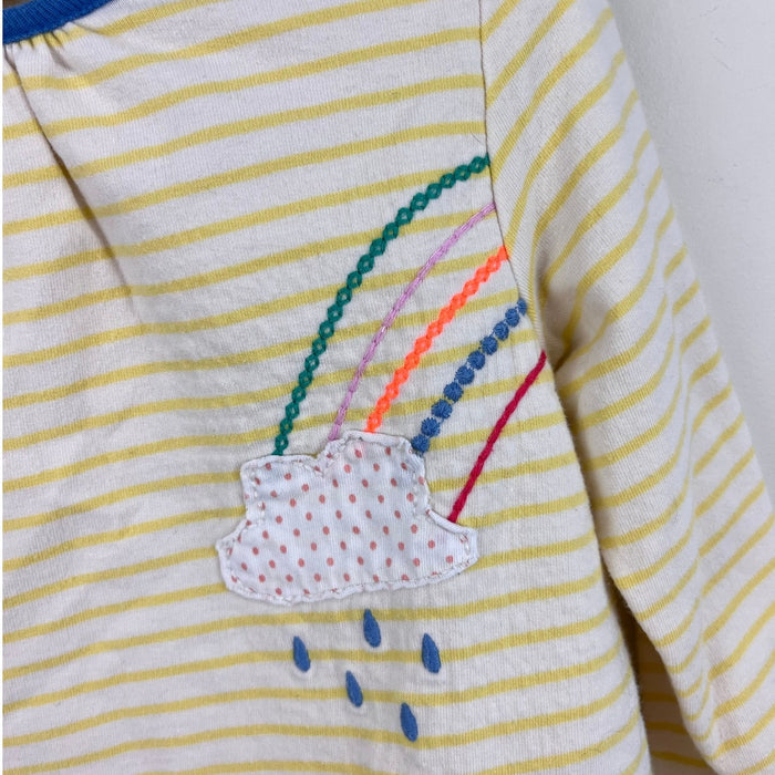 Mini Boden Yellow Striped Rainbow Applique Tunic 2-3