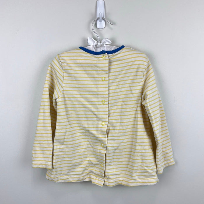 Mini Boden Yellow Striped Rainbow Applique Tunic 2-3